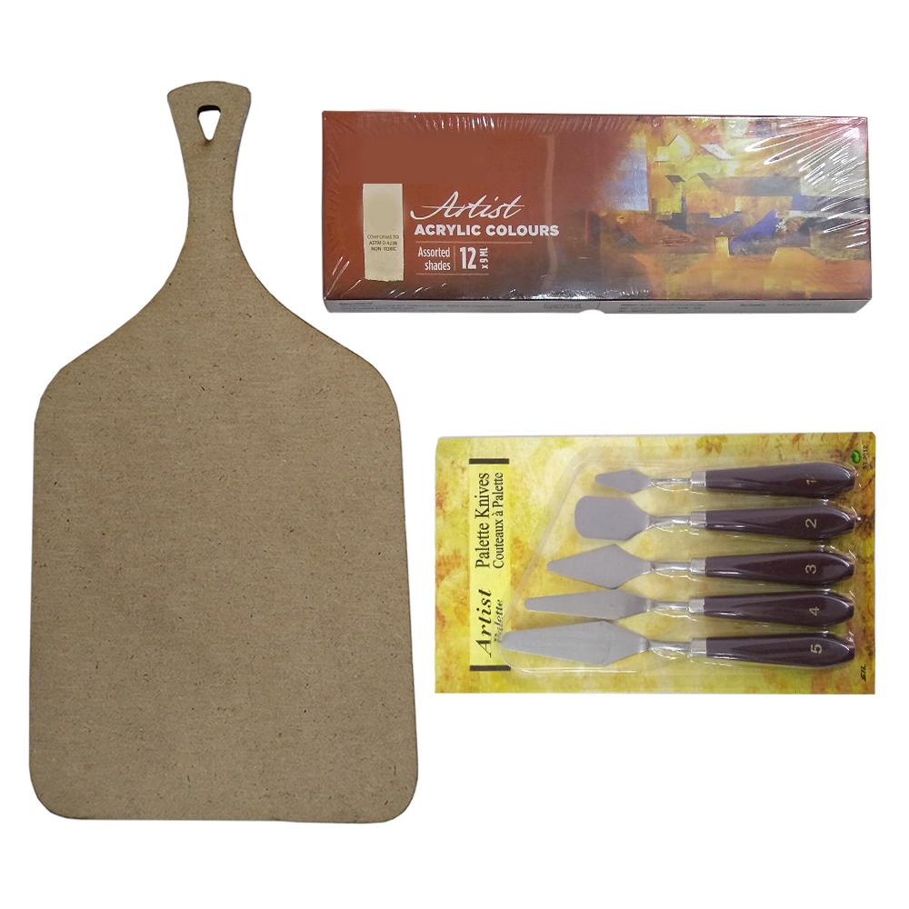 Knife Painting on Chopping Board DIY Kit by Penkraft